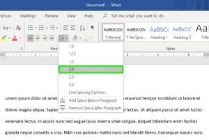 how to double space in microsoft word on imac